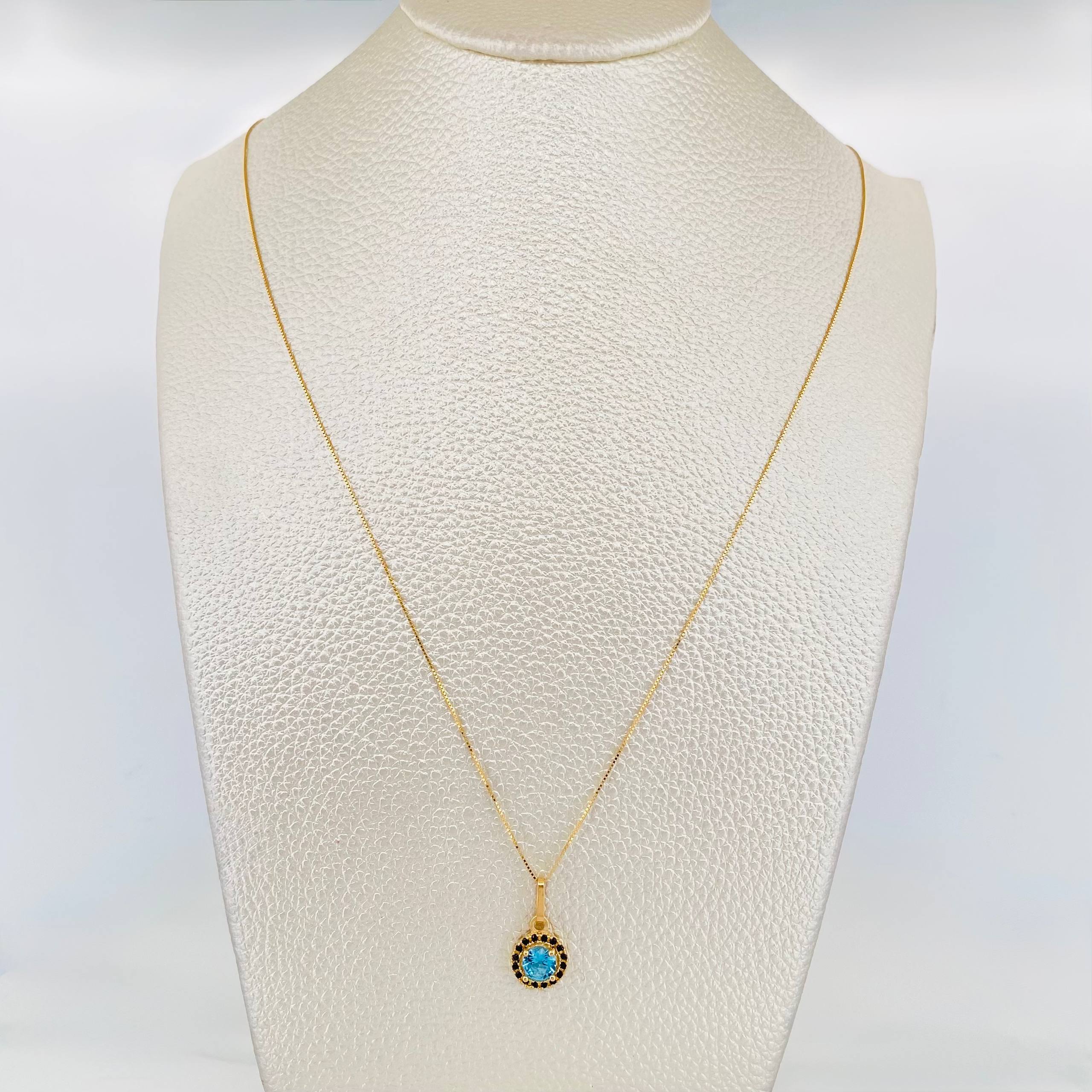 Set Cadena Veneciana + Dije Halo / 2.05g / 45cm Oro Amarillo 18K