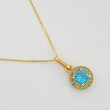 Set Cadena Veneciana + Dije Halo / 2.2g / 45cm Oro Amarillo 18K