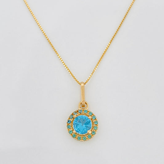 Set Cadena Veneciana + Dije Halo / 2.15 g / 45 cm Oro Amarillo 18K