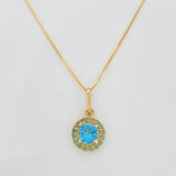 Set Cadena Veneciana + Dije Halo / 2.2g / 45cm Oro Amarillo 18K