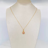 Set Cadena Veneciana + Dije Halo / 2.15g / 45cm Oro Amarillo 18K
