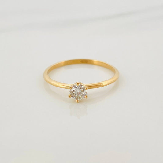 Anillo Solitario Diamante 24 Pts 1.35 g / T7 1/4 Oro Amarillo 18K