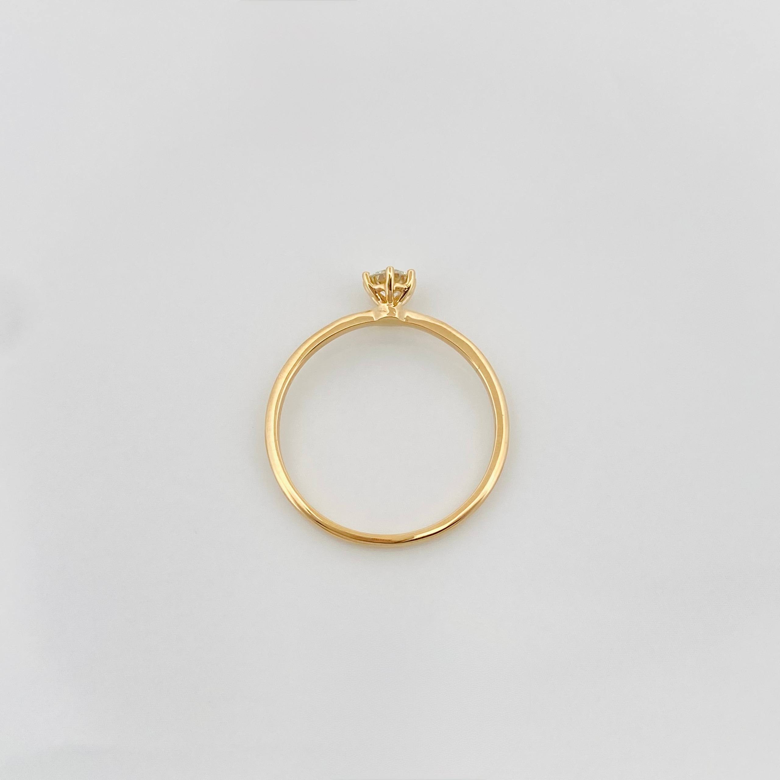 Anillo Solitario Diamante 24 Pts 1.35 g / T7 1/4 Oro Amarillo 18K