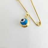 Dije Clip Ojo Turco 1gr / 3cm / Oro Amarillo +4 18K