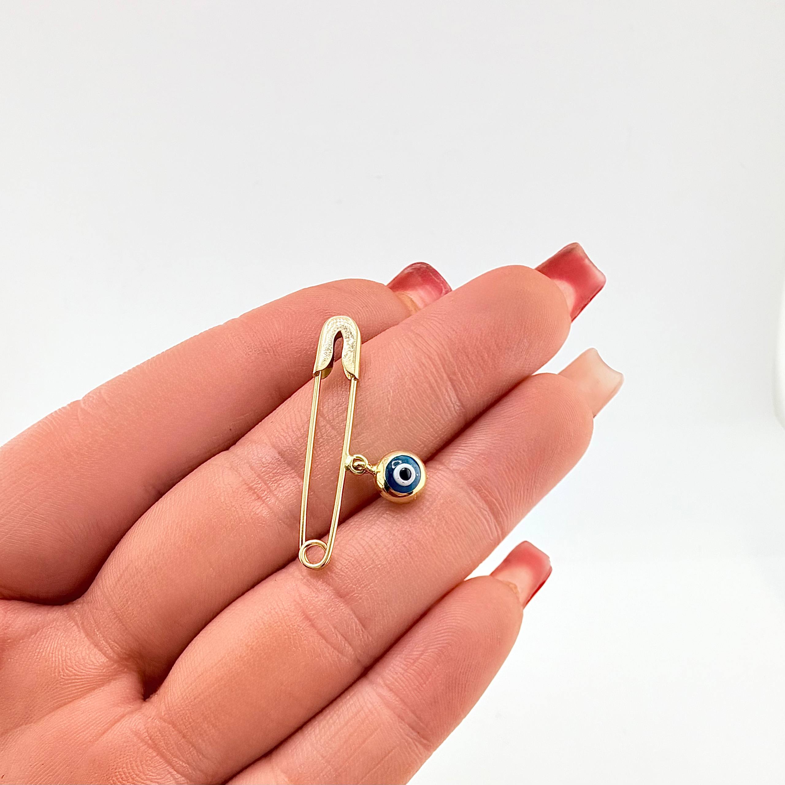 Dije Clip Ojo Turco 1gr / 3cm / Oro Amarillo +4 18K