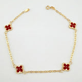 Pulso Cajón Trebol Doble Faz 2.45gr / 19cm / 8mm Oro Amarillo 18K ©