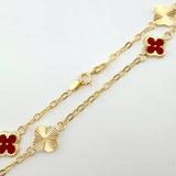 Pulso Cajón Trebol Doble Faz 2.5gr / 19cm / 8mm Oro Amarillo 18K ©