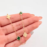 Pulso Cajón Trebol Doble Faz 2.3gr / 19cm / 8mm Oro Amarillo 18K ©