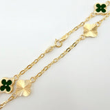Pulso Cajón Trebol Doble Faz 2.4gr / 19cm / 8mm Oro Amarillo 18K ©