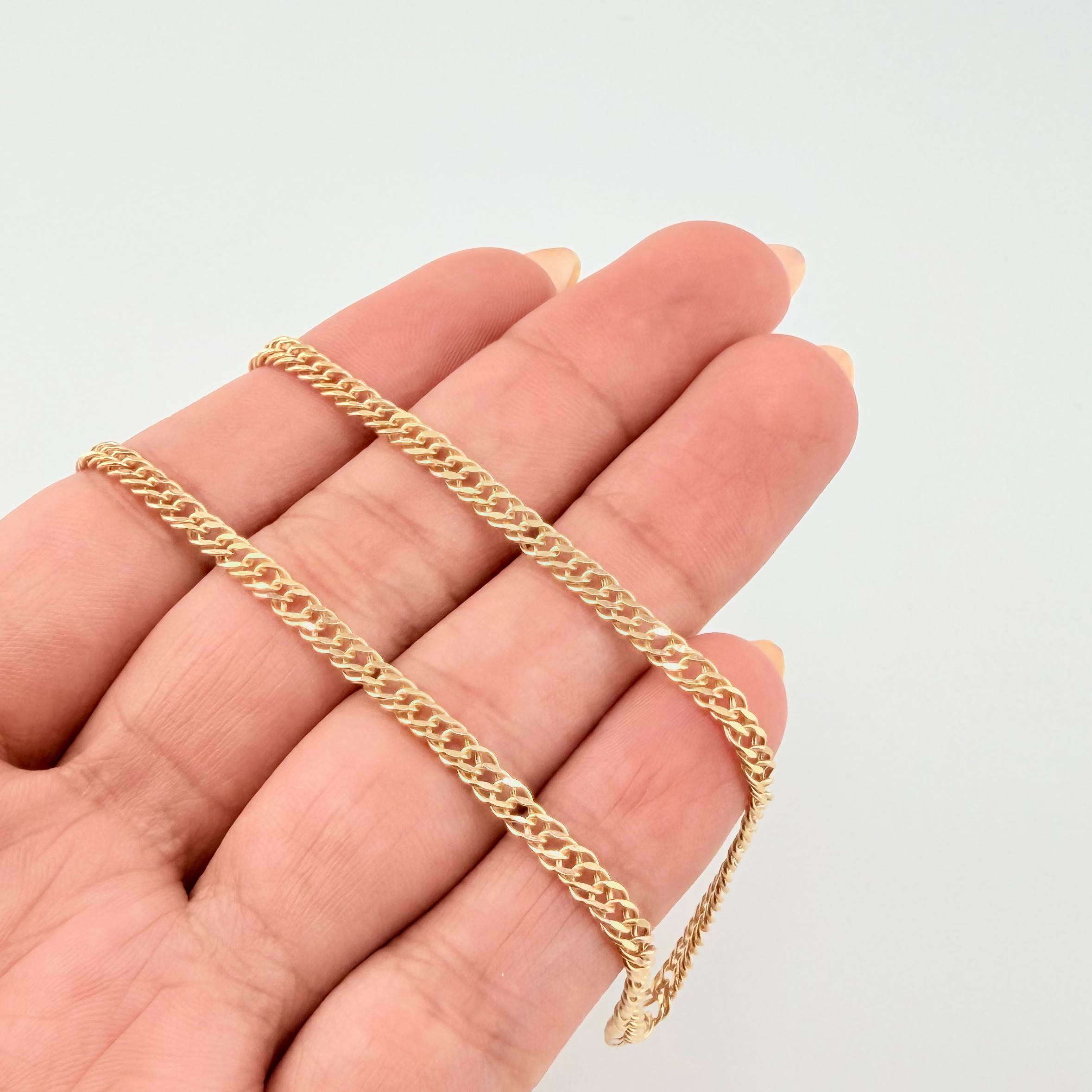 Cadena Garibaldi 3.3gr / 60cm / 2.2mm Oro Amarillo +3 18K *