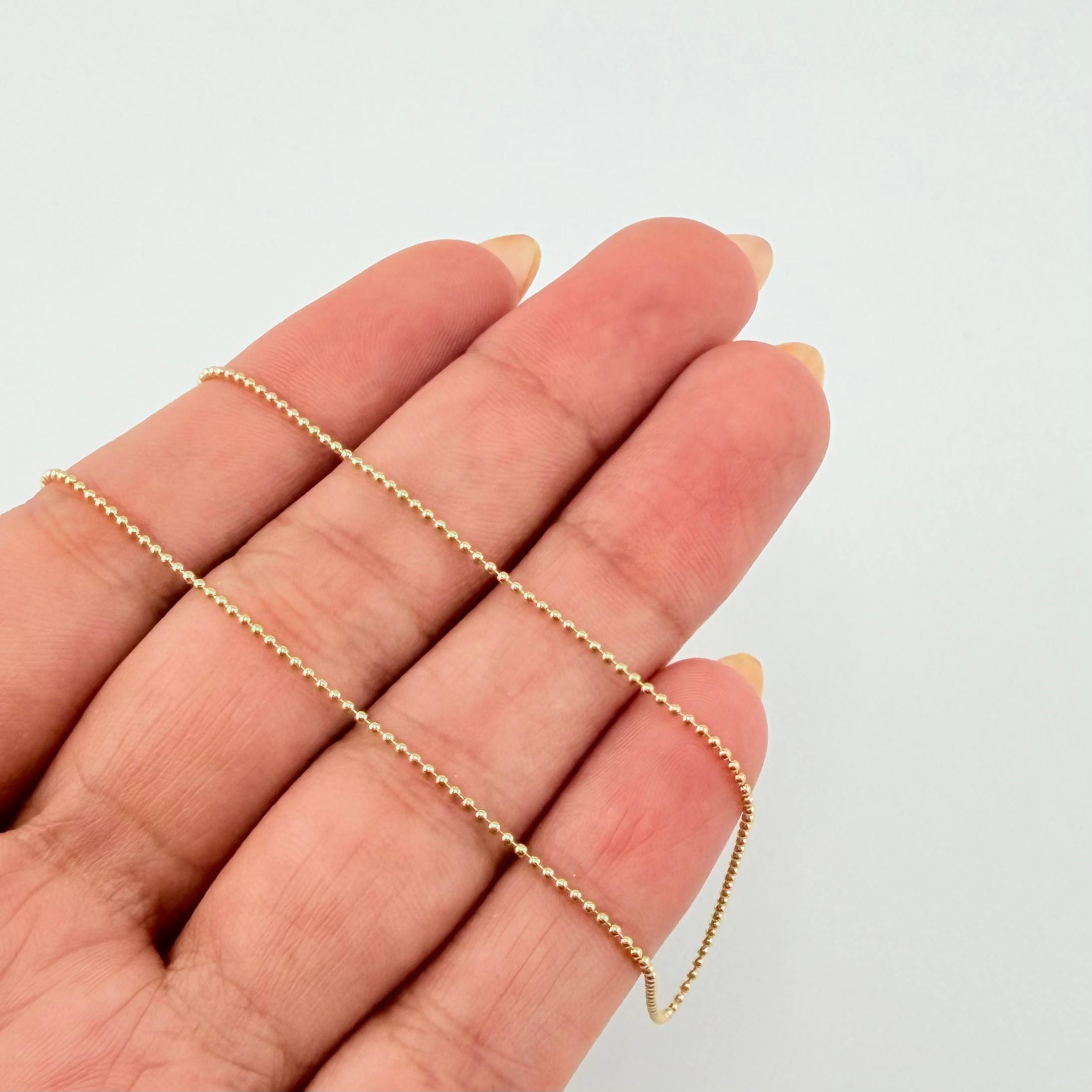Cadena Militar 2.2gr / 50cm / 1mm Oro Amarillo +3 18K