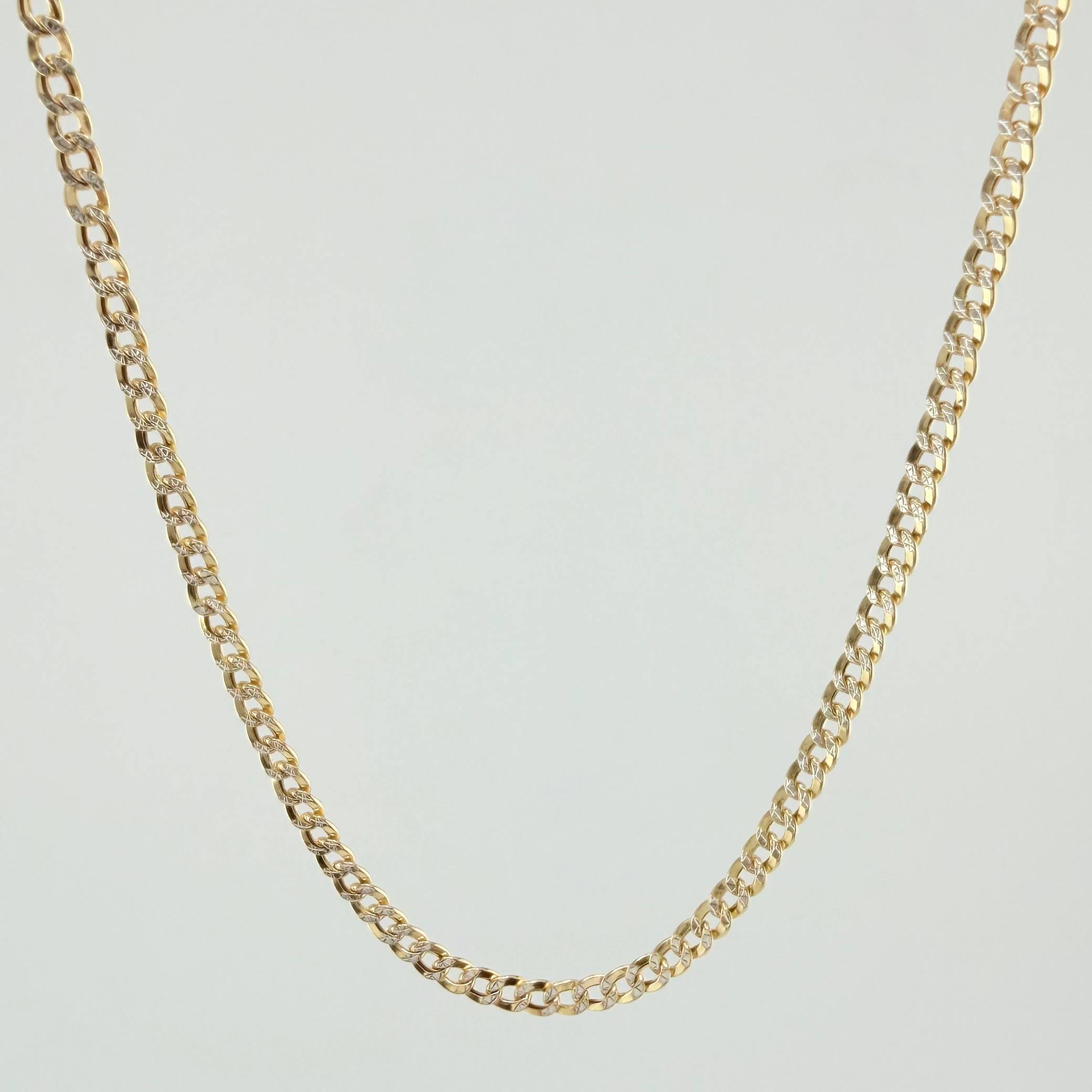 Cadena Cubana 6gr / 60cm / 2.9mm Dos Oros Amarillo Blanco +3 18K *