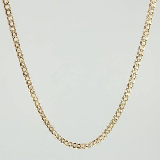 Cadena Cubana 6gr / 60cm / 2.9mm Dos Oros Amarillo Blanco +3 18K *