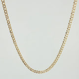 Cadena Cubana 6.2gr / 60cm / 3mm Dos Oros Amarillo Blanco +3 18K