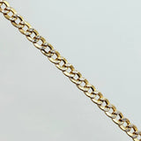 Cadena Cubana 6.2gr / 60cm / 3mm Dos Oros Amarillo Blanco +3 18K