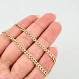 Cadena Cubana 5.2gr / 50cm / 3mm Dos Oros Amarillo Blanco +3 18K