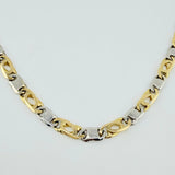 Cadena Lumachina Clavo 95.8gr / 70cm / 7mm Dos Oros Amarillo Blanco +1 18K ©