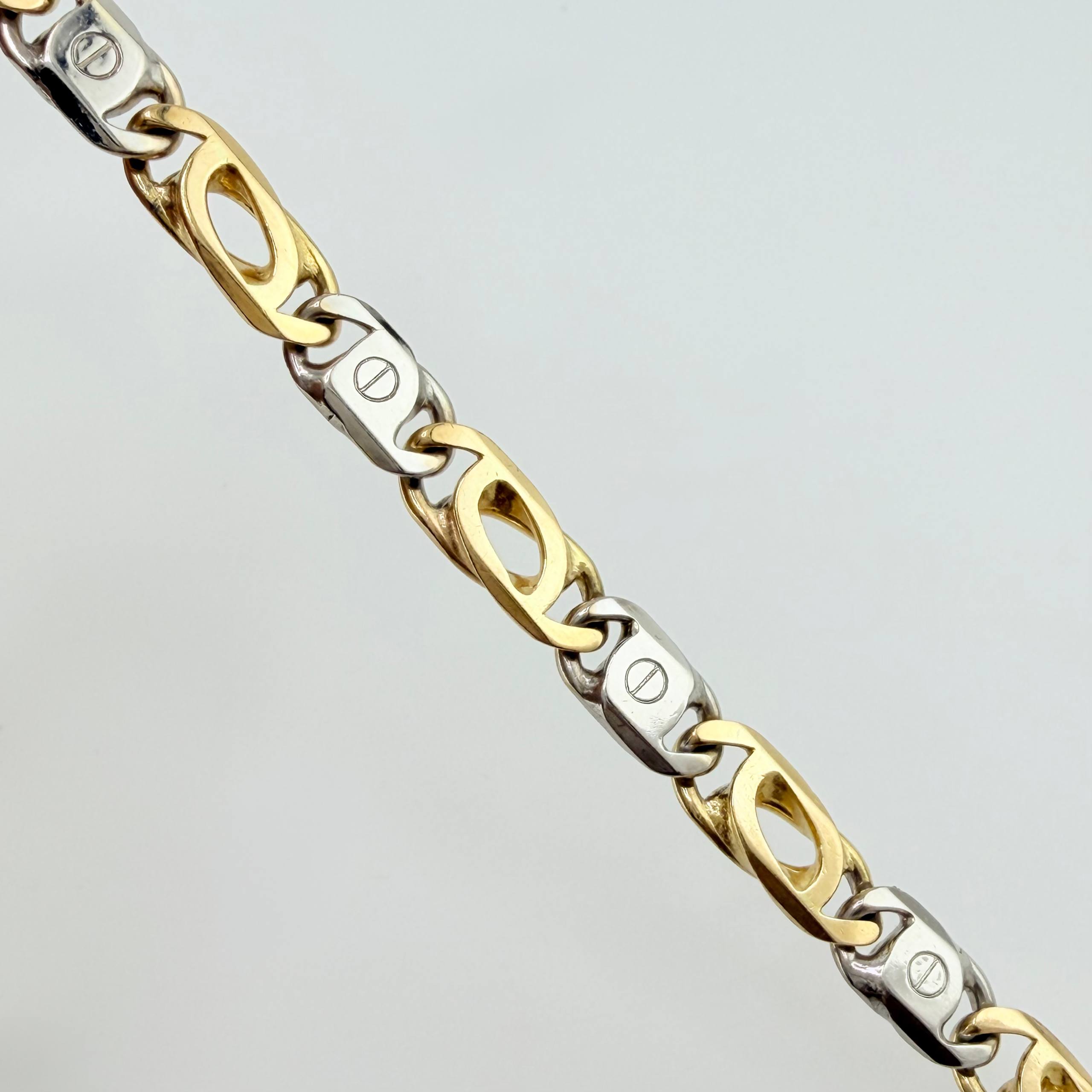 Cadena Lumachina Clavo 95.8gr / 70cm / 7mm Dos Oros Amarillo Blanco +1 18K ©