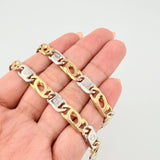 Cadena Lumachina Clavo 95.8gr / 70cm / 7mm Dos Oros Amarillo Blanco +1 18K ©