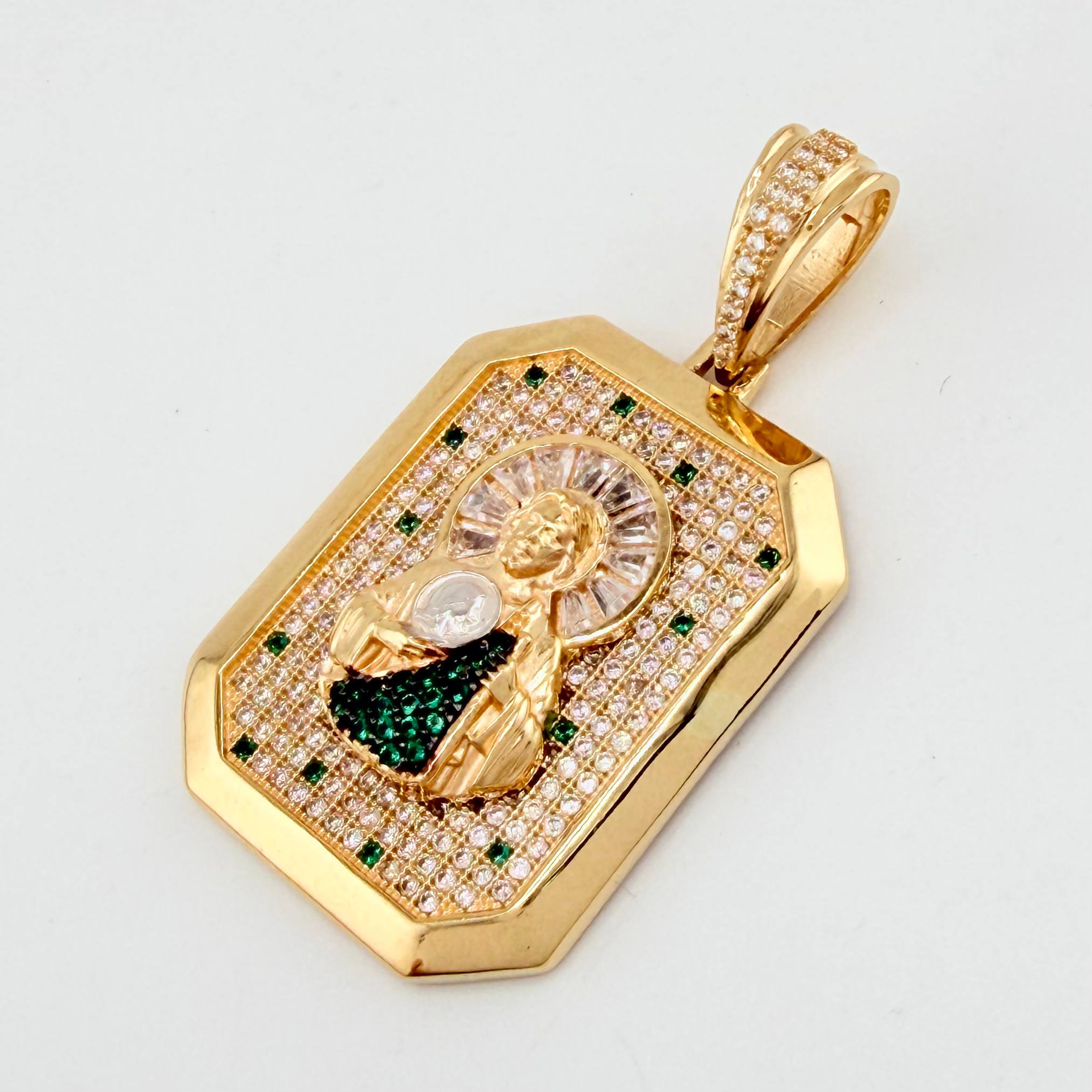 Dije San Judas 11.55gr / 4.3cm / Dos Oros Amarillo Blanco 18K ©