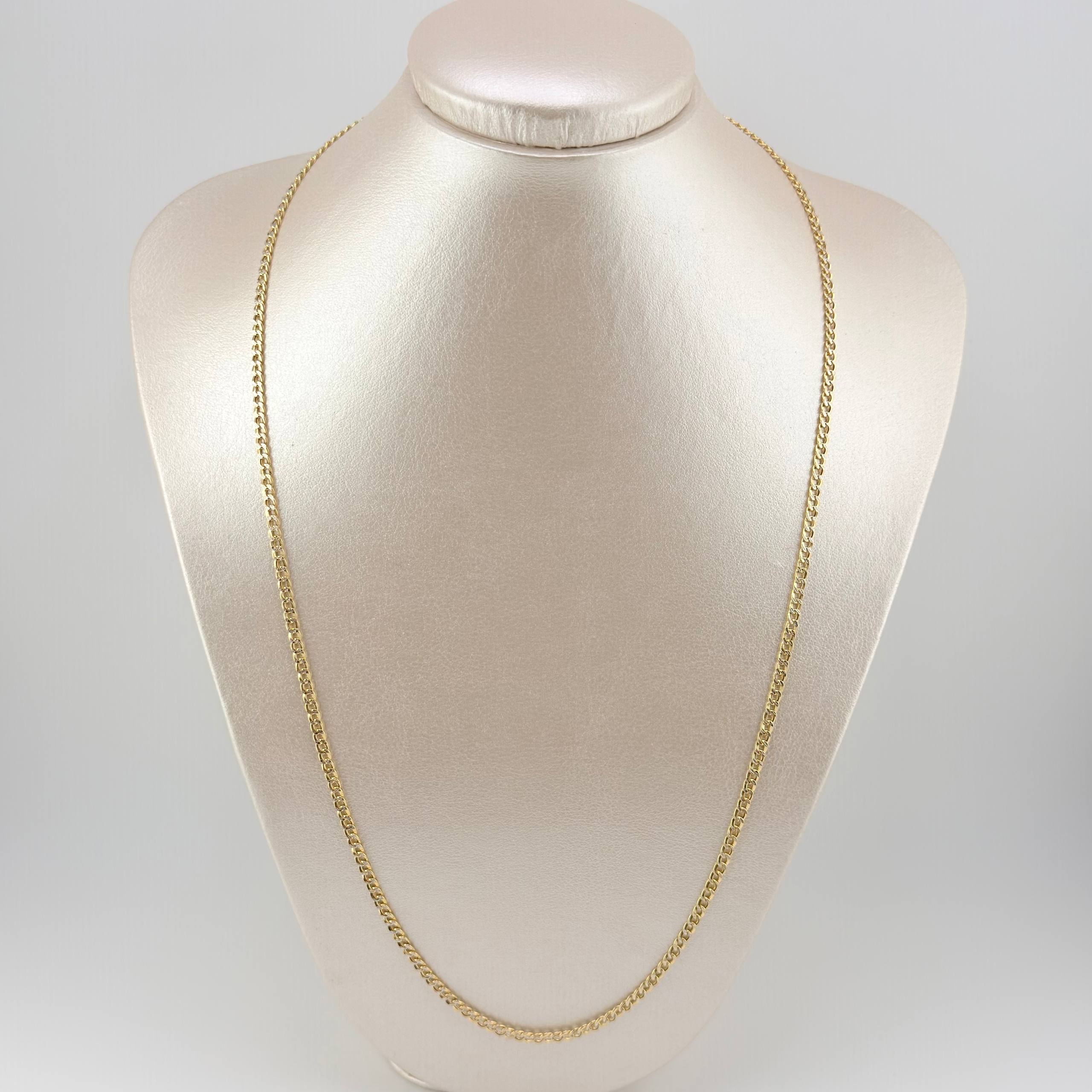 Cadena Cubana 6gr / 60cm / 3mm Dos Oros Amarillo Blanco +3 18K