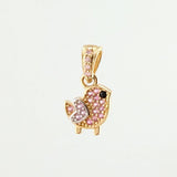 Dije Pajarito 0.9gr / 1.5cm / Dos Oros Amarillo Blanco 18K ©