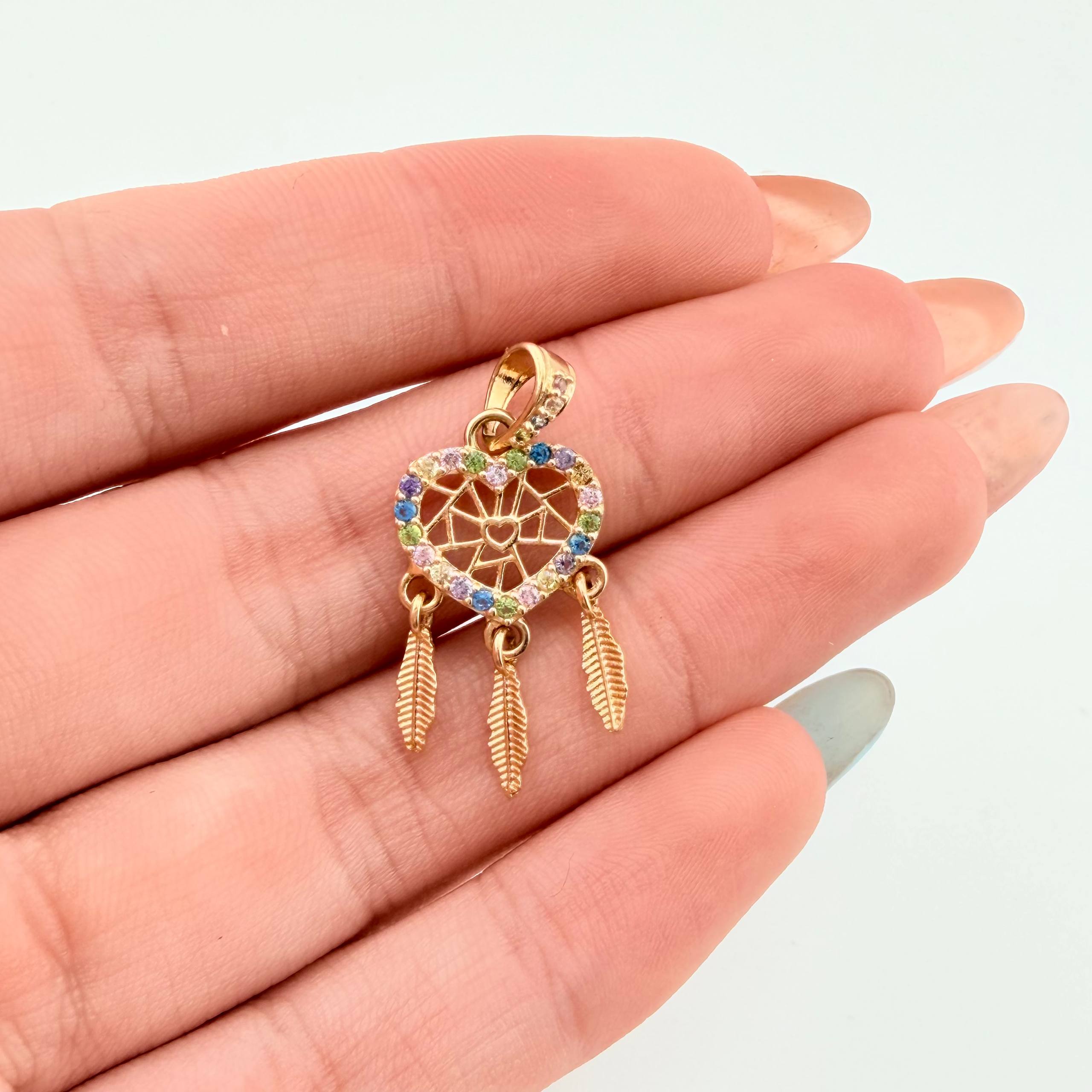 Dije Corazon Atrapasueños 1.45gr / 2.7cm / Oro Amarillo 18K