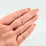 Cadena Plana 1.55gr / 45cm / 1.3mm Oro Amarillo +3 18K