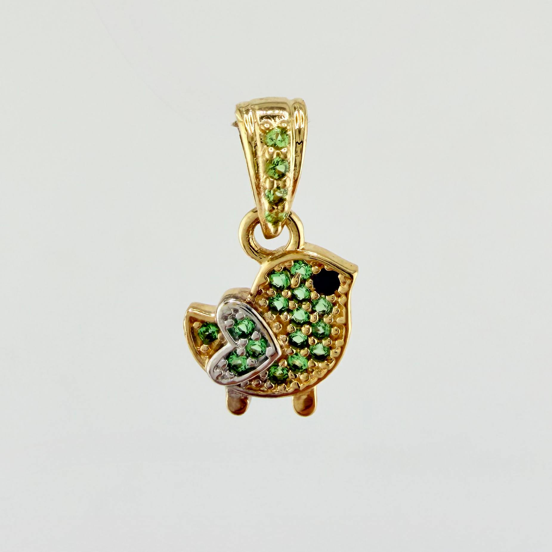 Dije Pajarito 0.95gr / 1.5cm / Dos Oros Amarillo Blanco 18K