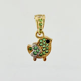 Dije Pajarito 0.95gr / 1.5cm / Dos Oros Amarillo Blanco 18K