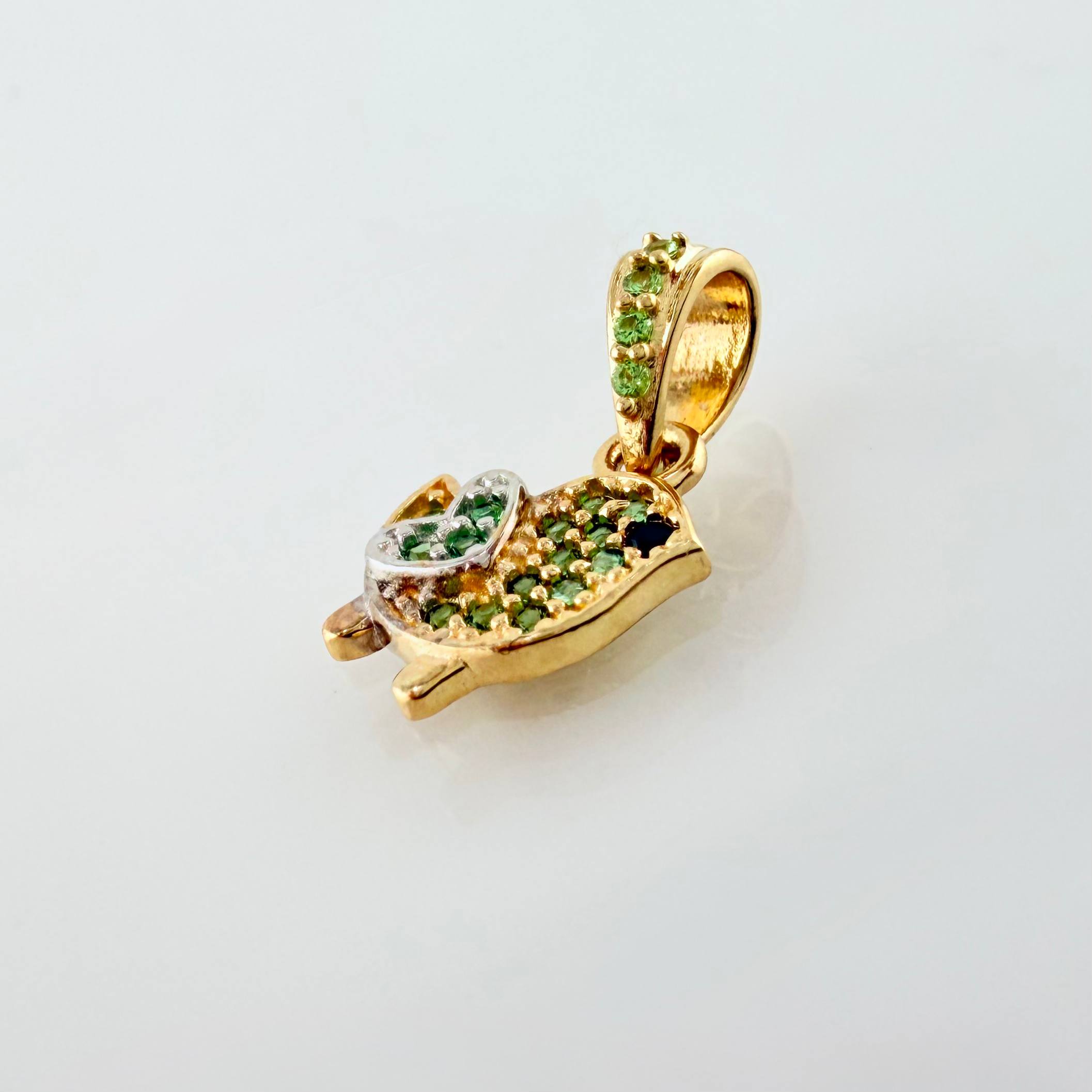 Dije Pajarito 0.95gr / 1.5cm / Dos Oros Amarillo Blanco 18K