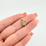 Dije Pajarito 0.95gr / 1.5cm / Dos Oros Amarillo Blanco 18K