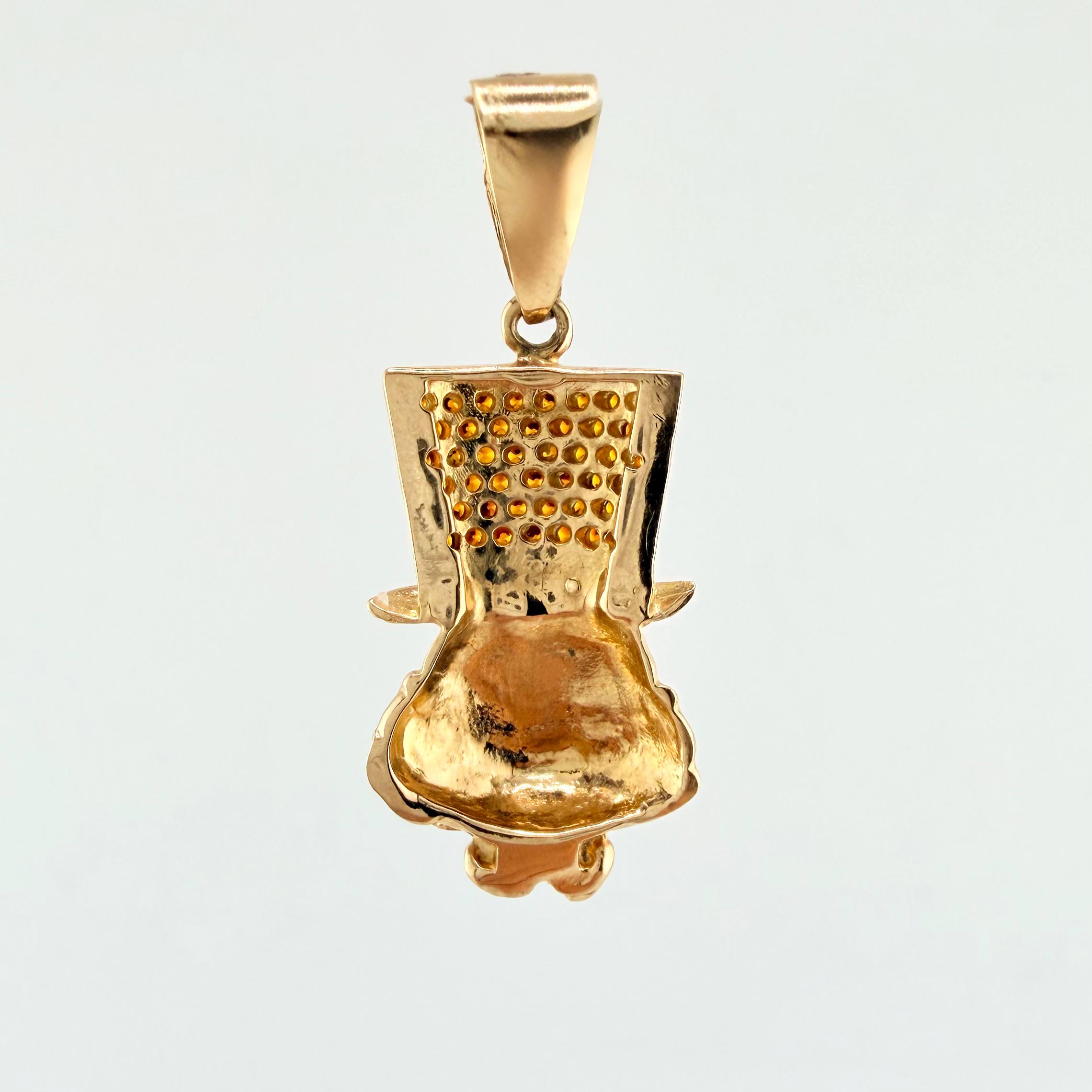 Dije Cara Pato 4.25gr / 3.1cm / Oro Amarillo 18K