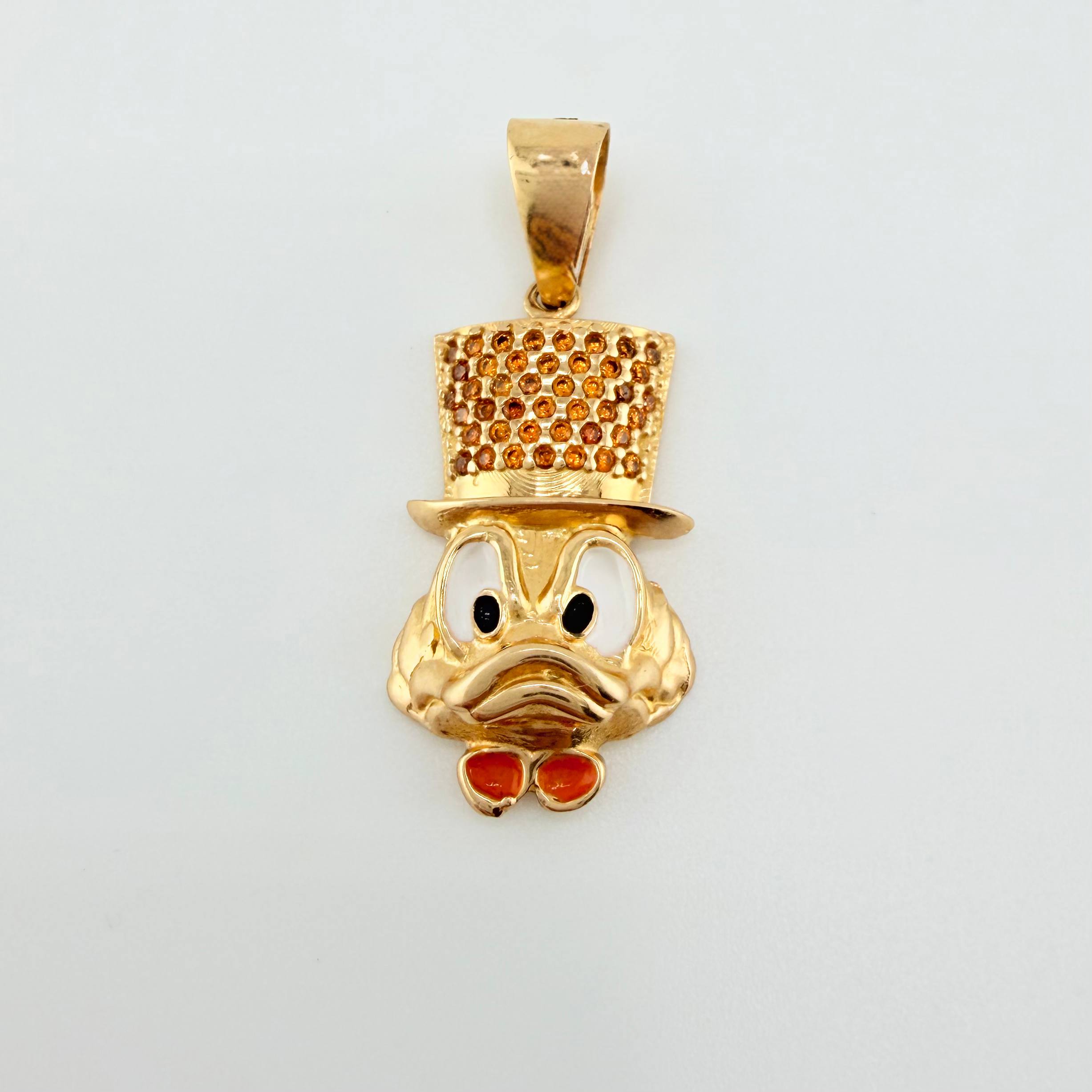 Dije Cara Pato 4.25gr / 3.1cm / Oro Amarillo 18K