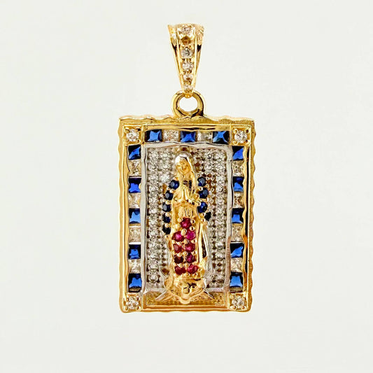 Dije Virgen Guadalupe 4.3gr / 2.9cm / Dos Oros Amarillo Blanco 18K
