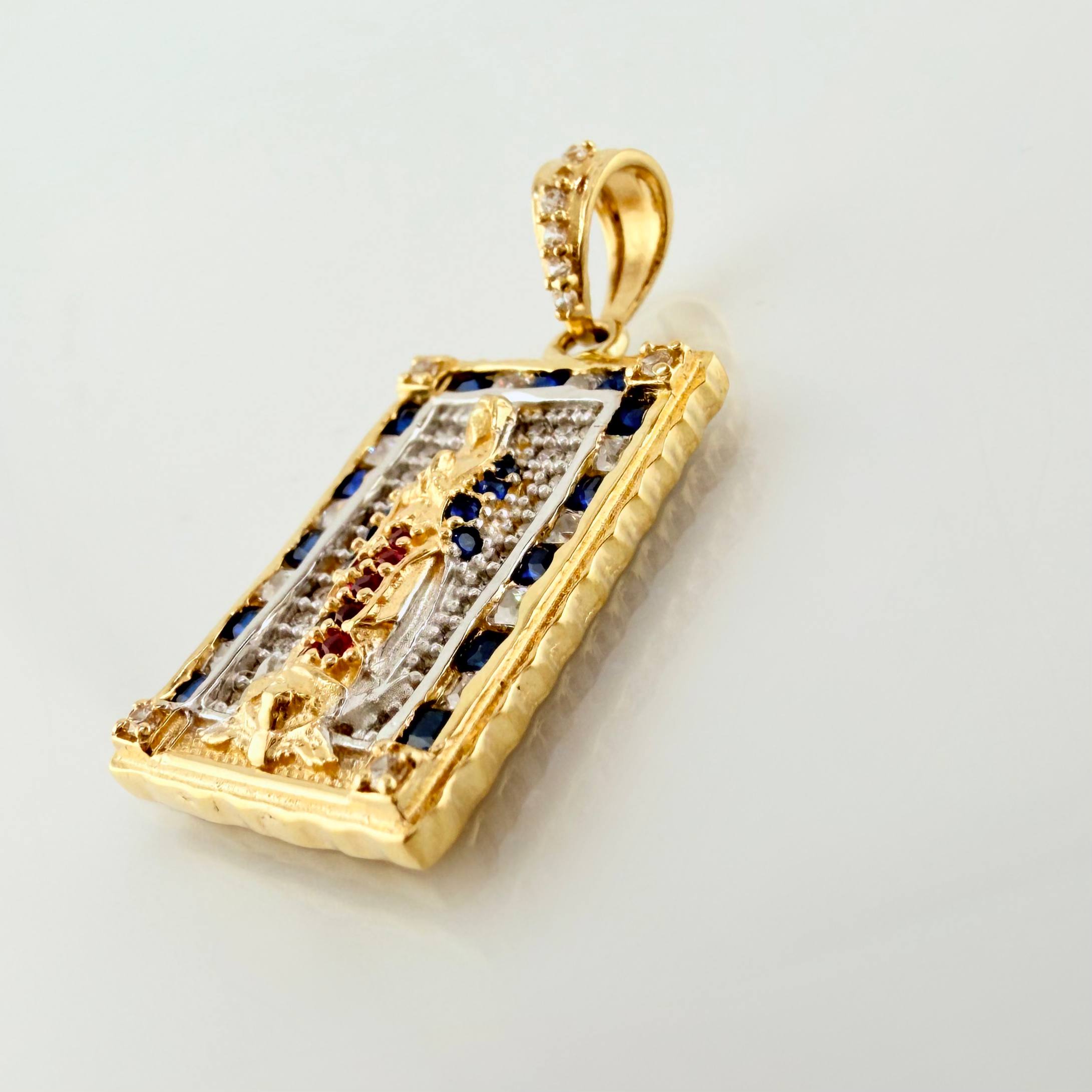 Dije Virgen Guadalupe 4.3gr / 2.9cm / Dos Oros Amarillo Blanco 18K