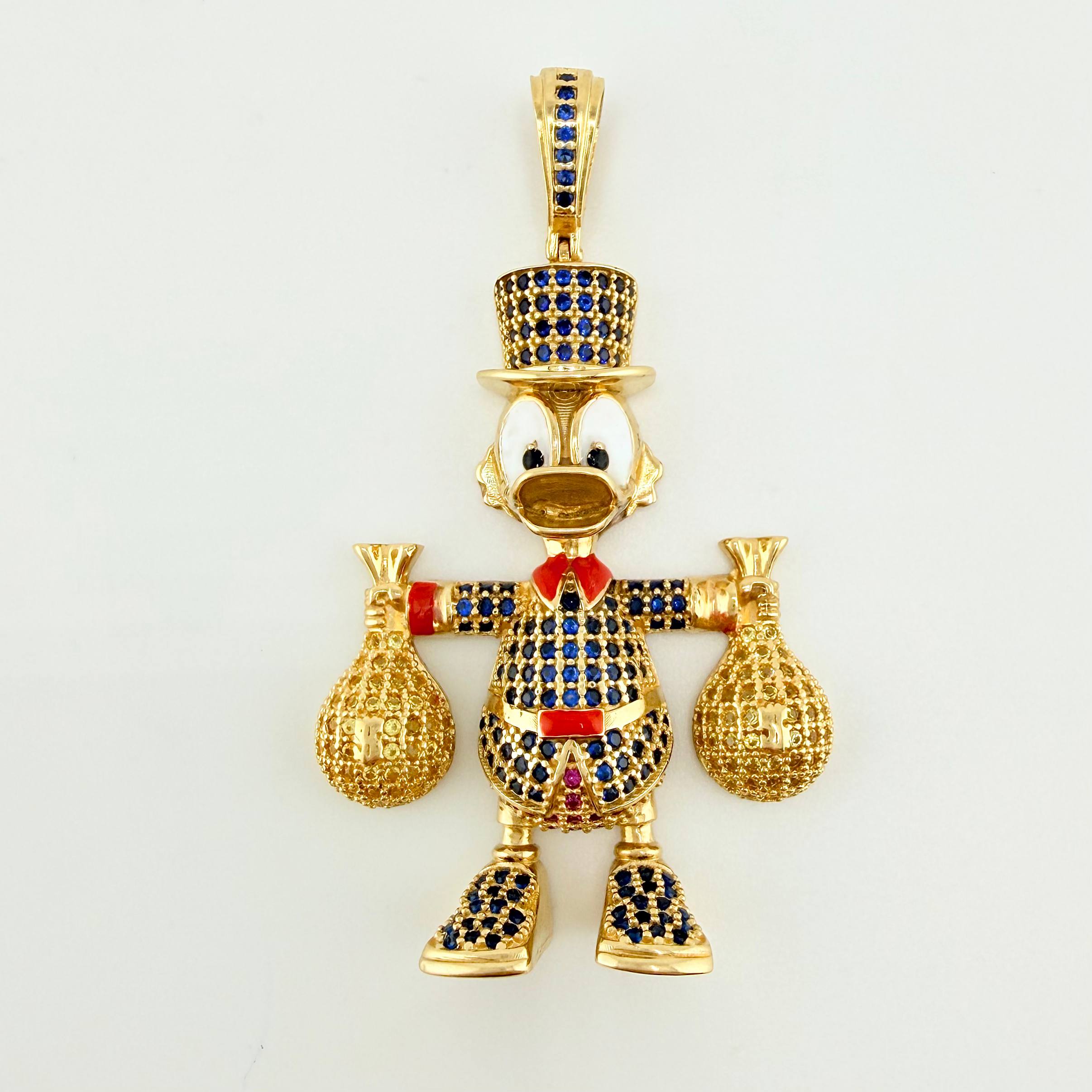 Dije Pato Bolsa Dinero 13.1gr / 5.4cm / Oro Amarillo 18K