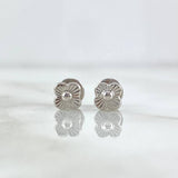 Topos Flor Rayada 0.65gr / 5mm Oro Blanco 18K ©