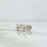 Topos Flor Rayada 0.65gr / 5mm Oro Blanco 18K