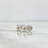 Topos Flor Rayada 0.65gr / 5mm Oro Blanco 18K ©