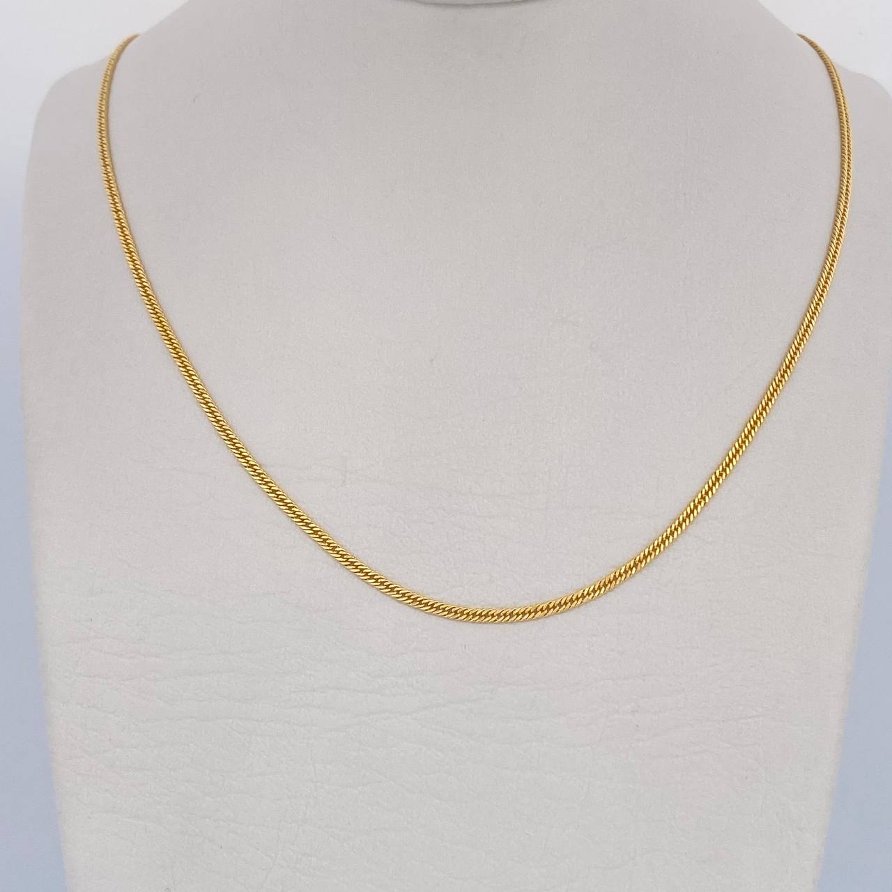 Cadena Cubana Reticulada 1.8gr / 45cm / +3 Oro 18K &