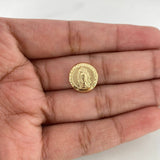 Herraje Virgen Guadalupe Tambor 0.55gr / 1cm / Troquelado Oro Amarillo 18K #