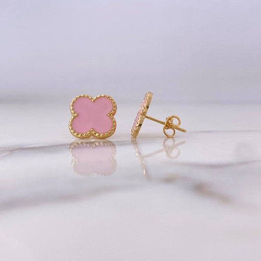 Topos Trebol 2.2gr / Electroestatico Rosado Oro Amarillo 18K $