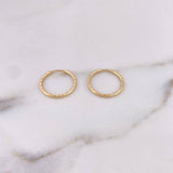 Candongas Aro Rayado 0.75gr / 1.5cm / Diamantada Oro Amarillo 18K #