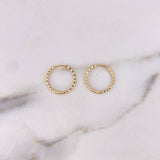 Candongas Aro Rayado 0.75gr / 1.5cm / Diamantada Oro Amarillo 18K #