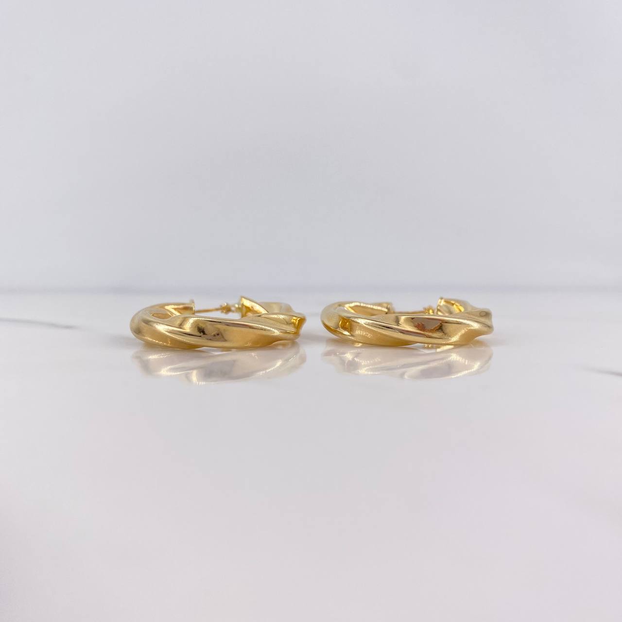 Candongas Sienna 4.9gr / 3cm / Entorchadas Oro Amarillo 18K #