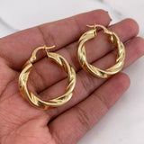 Candongas Sienna 4.9gr / 3cm / Entorchadas Oro Amarillo 18K #