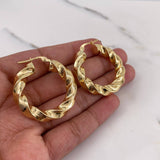 Candongas Kari 8.4gr / 3.5cm / Entorchadas Oro Amarillo 18K #