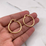 Candongas Jass 1.65gr / 2.6cm / Delgadas Lisas Oro Amarillo 18K #