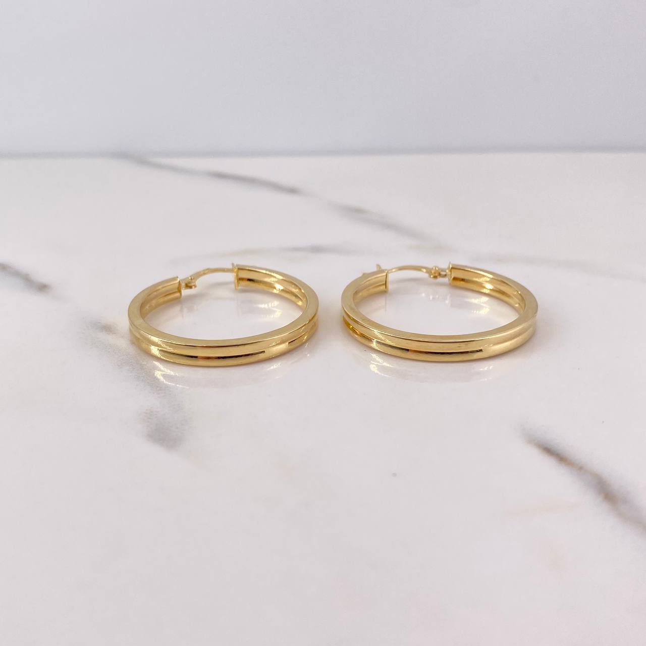 Candongas Diani 3.5gr / 3.2cm / Lisas Oro Amarillo 18K $